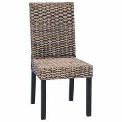 vidaXL Dining Chair GENDT 2 pcs Solid Mahogany Wood Black Wash 4
