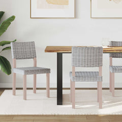 Dining Chair GENDT 2 pcs Kubu Rattan 46 x 55 x 84 cm White wash