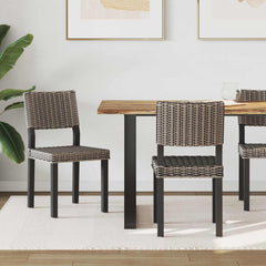 vidaXL Dining Chair GENDT 2 pcs Kubu Rattan Black Wash 46 x 55 x 84 cm 1