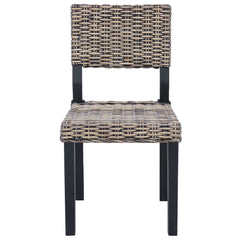 vidaXL Dining Chair GENDT 2 pcs Kubu Rattan Black Wash 46 x 55 x 84 cm 5