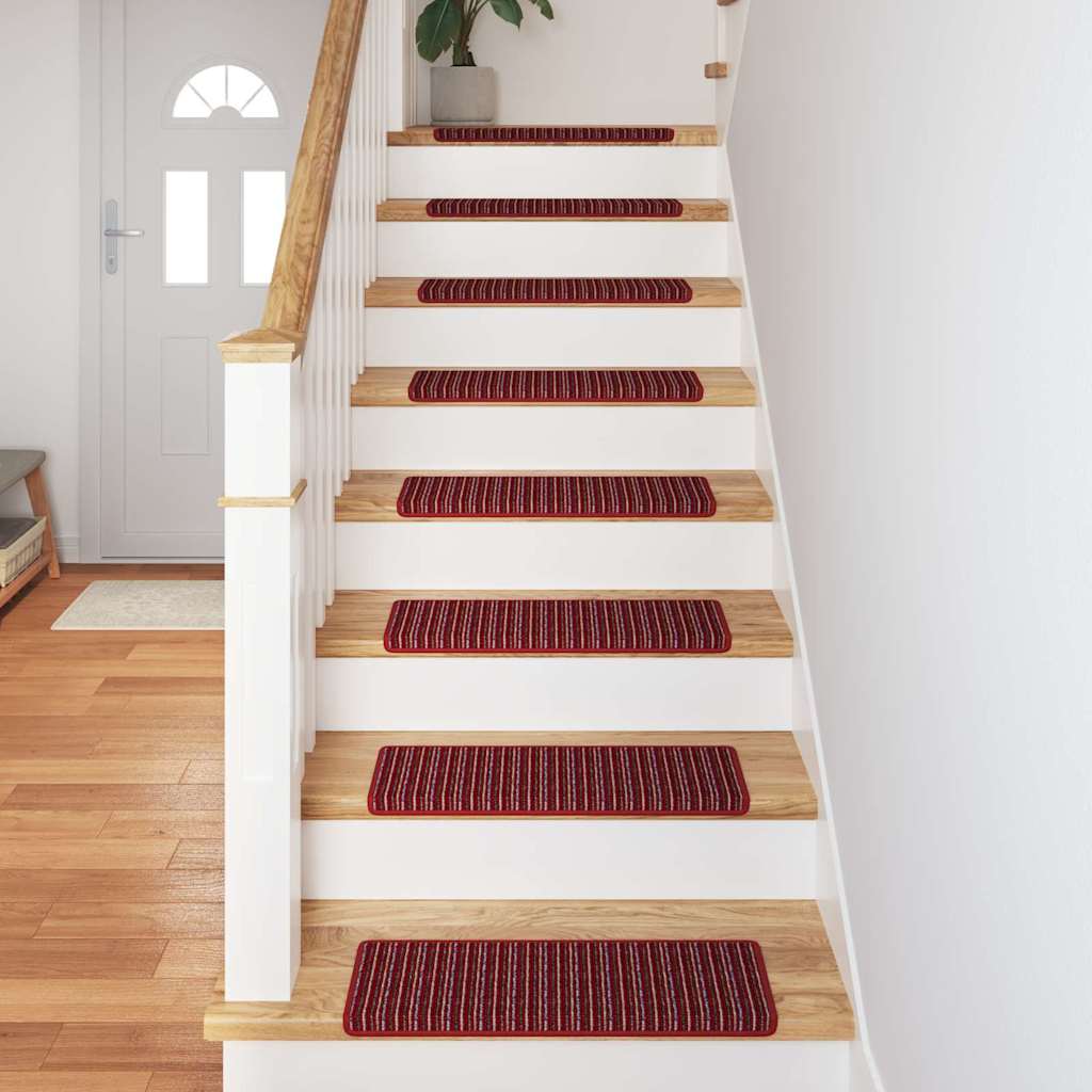 Self-adhesive Stair Mats 15 pcs 65 x 21 x 4 cm Non-Slip Red
