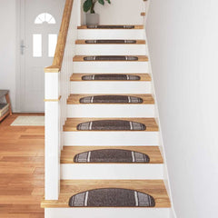vidaXL Self-adhesive Stair Mats 15 pcs 65 x 21 x 4 cm Non-Slip Brown 4