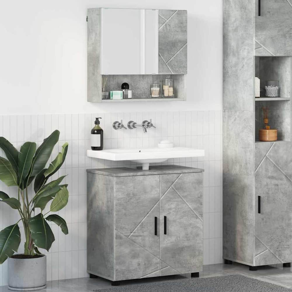 Bathroom Furniture Set 2 pcs 61 x 35 x 64 cm Concrete grey