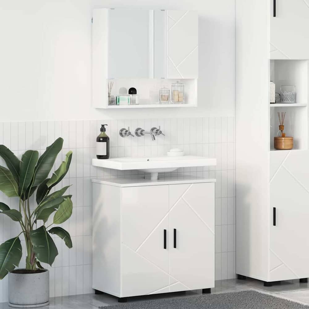 Bathroom Furniture Set 2 pcs 61 x 35 x 64 cm High gloss white