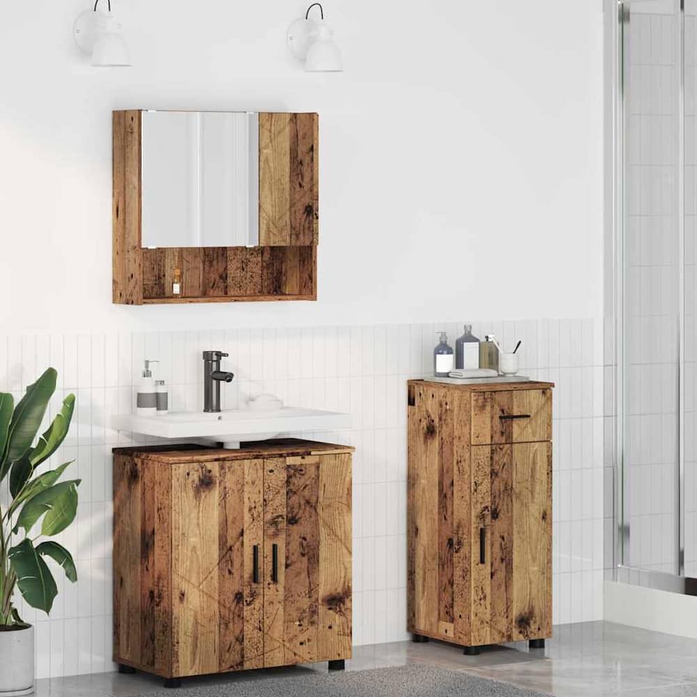 Bathroom Furniture Set 3 pcs 61 x 35 x 64 cm Old wood