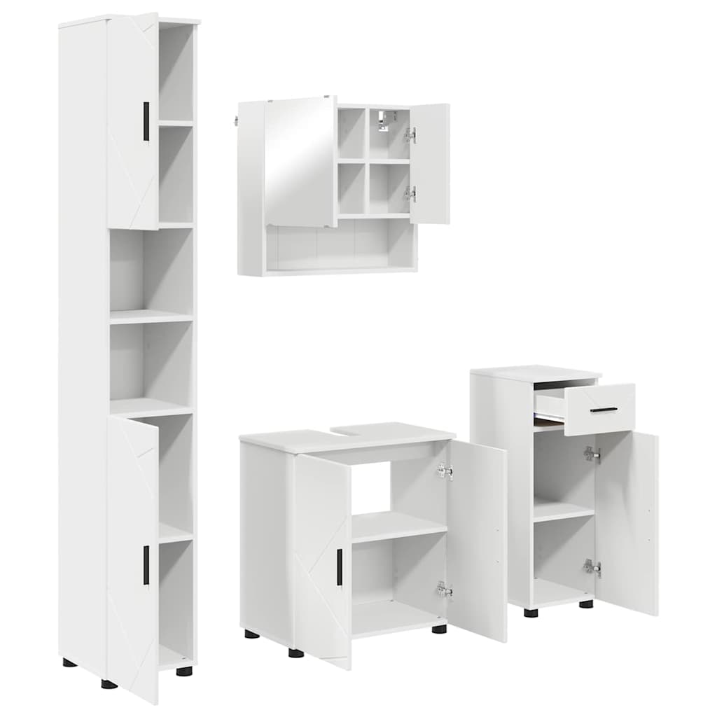 Bathroom Furniture Set 4 pcs 61 x 35 x 64 cm White