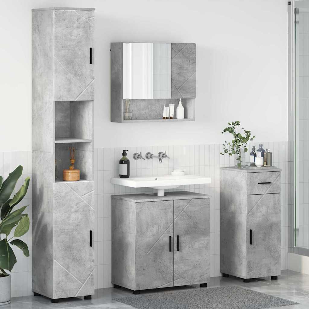 Bathroom Furniture Set 4 pcs 61 x 35 x 64 cm Concrete grey