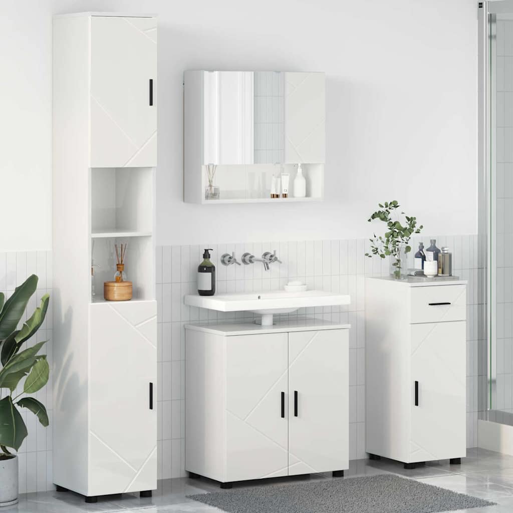 Bathroom Furniture Set 4 pcs 61 x 35 x 64 cm High gloss white