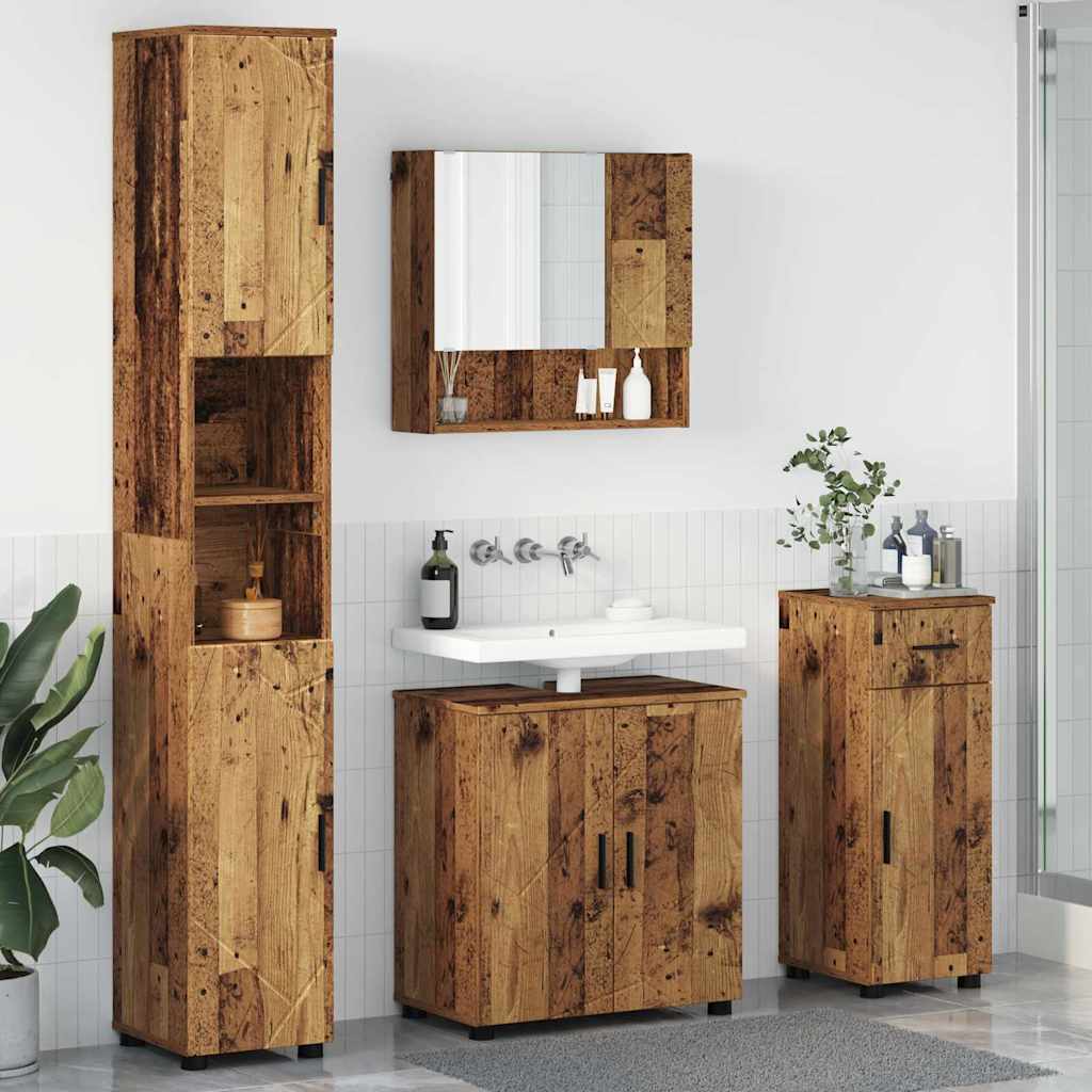 Bathroom Furniture Set 4 pcs 61 x 35 x 64 cm Old wood