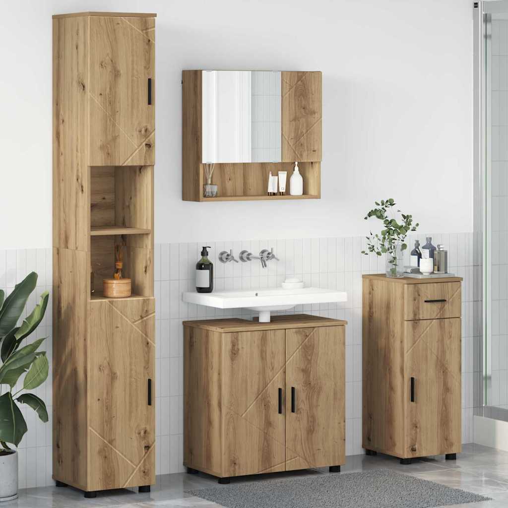 Bathroom Furniture Set 4 pcs 61 x 35 x 64 cm Artisan oak