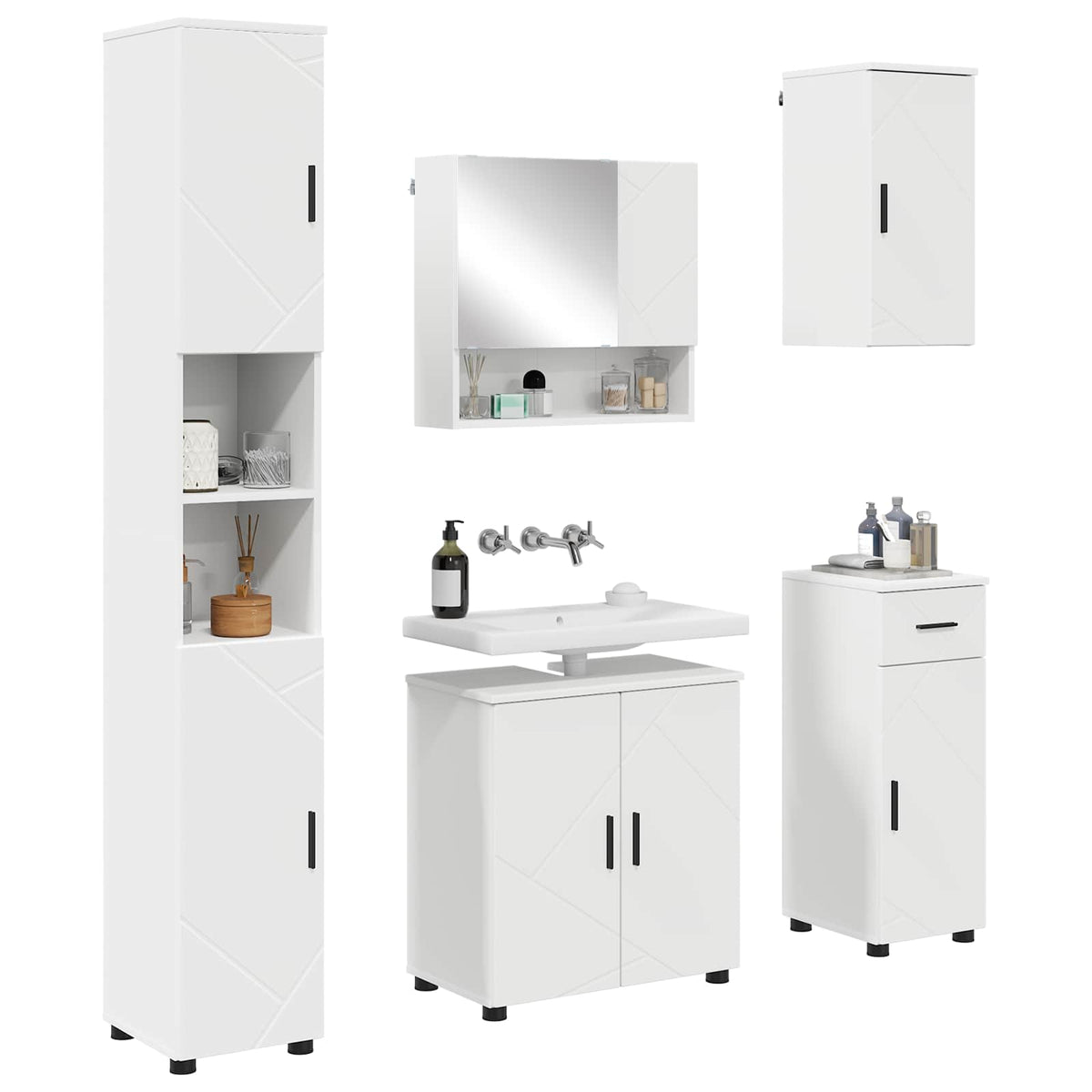 Bathroom Furniture Set 5 pcs 61 x 35 x 64 cm White