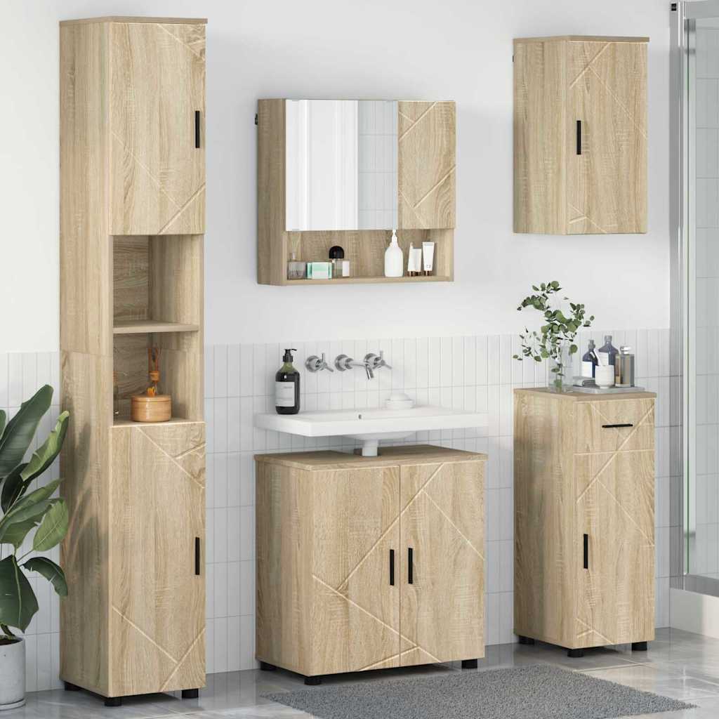 Bathroom Furniture Set 5 pcs 61 x 35 x 64 cm Sonoma oak