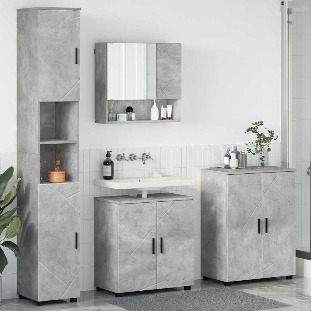 Bathroom Furniture Set 4 pcs 61 x 35 x 64 cm Concrete grey
