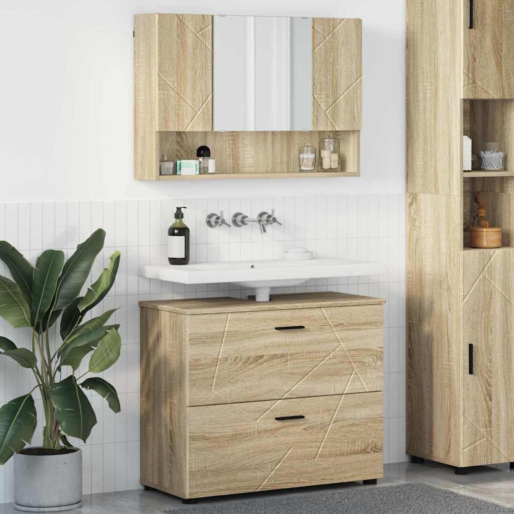 Bathroom Furniture Set 2 pcs Sonoma oak