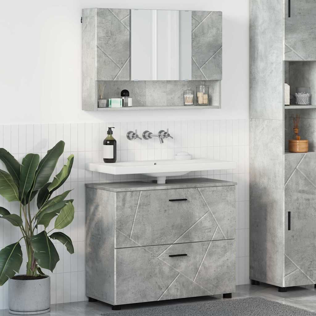 Bathroom Furniture Set 2 pcs Concrete grey