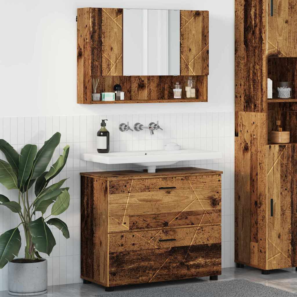 Bathroom Furniture Set 2 pcs Old wood