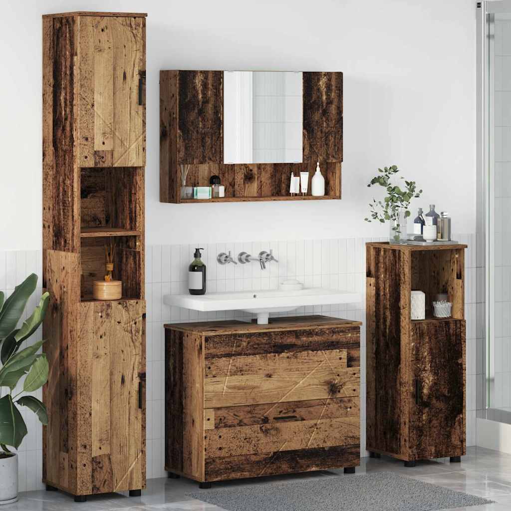 Bathroom Furniture Set 4 pcs Old wood