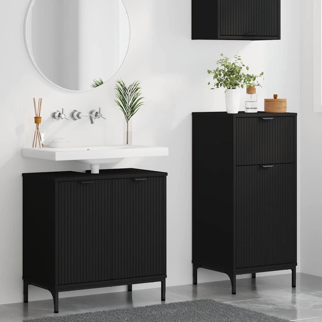 Bathroom Furniture Set 2 pcs Black