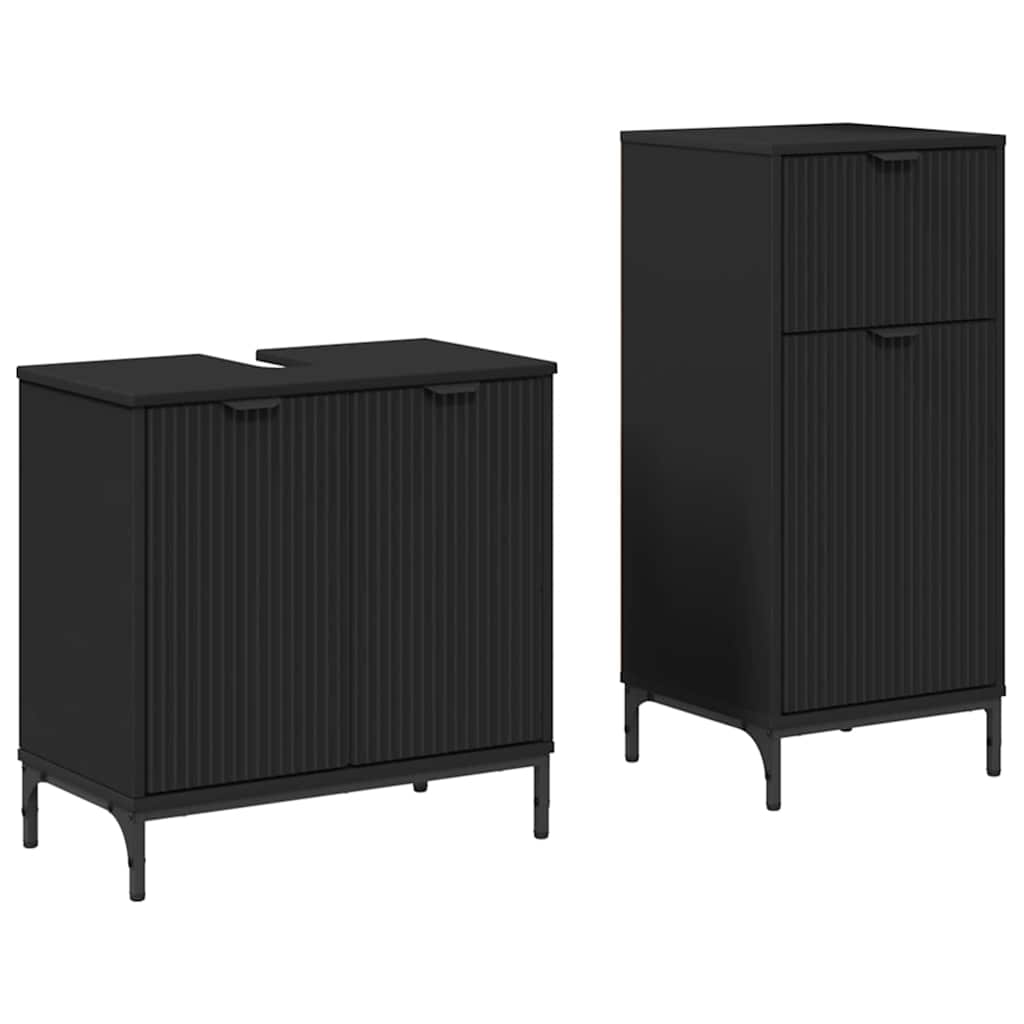 Bathroom Furniture Set 2 pcs Black