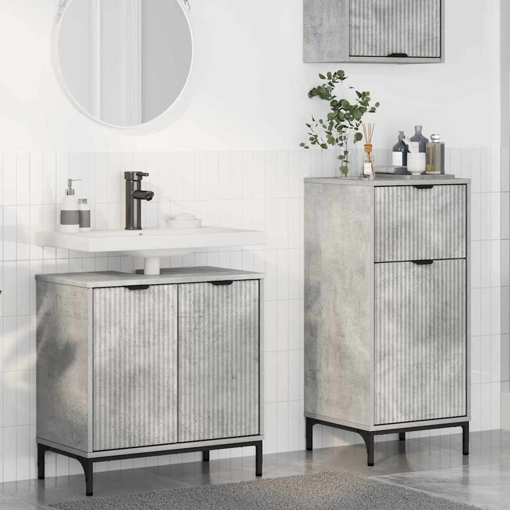 Bathroom Furniture Set 2 pcs Concrete grey