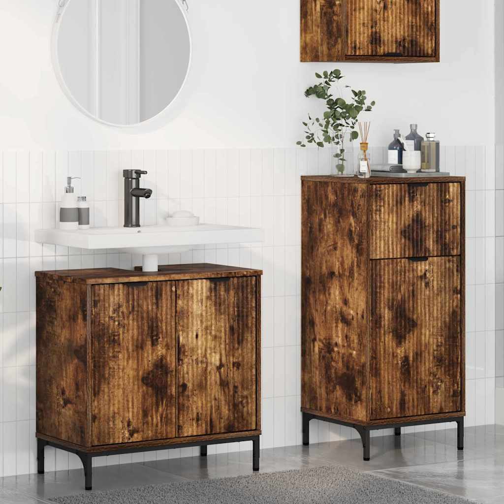 Bathroom Furniture Set 2 pcs Smoked oak