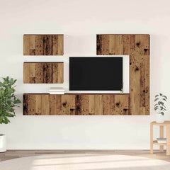 vidaXL TV Cabinet Set 6 pcs 12.01 x 11.81 x 35.43 in Old Wood 1