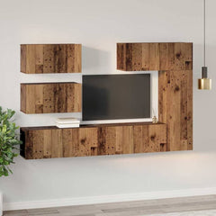vidaXL TV Cabinet Set 6 pcs 12.01 x 11.81 x 35.43 in Old Wood 4
