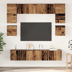 8 Piece TV Cabinet Set Engineered Wood Width 80 cm Old wood