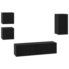 vidaXL TV Cabinet Set 5 pcs Black Oak Engineered Wood 2