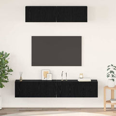 vidaXL TV Cabinet Set 4 pcs Black Oak Engineered Wood 1