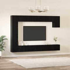 vidaXL TV Cabinet Set 9 pcs 100 x 30 x 30 cm Black Oak 4