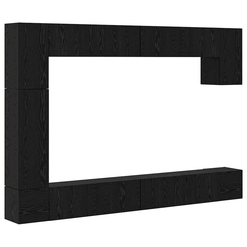 vidaXL TV Cabinet Set 9 pcs 100 x 30 x 30 cm Black Oak 2