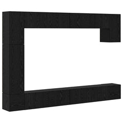 vidaXL TV Cabinet Set 9 pcs 100 x 30 x 30 cm Black Oak 2