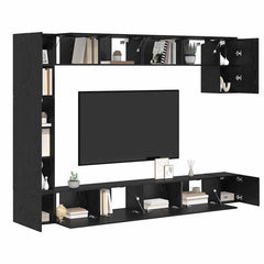 vidaXL TV Cabinet Set 9 pcs 100 x 30 x 30 cm Black Oak 3