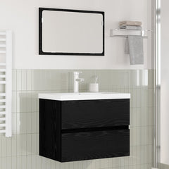 Bathroom Furniture Set Engineered Wood 60 x 38.5 x 45 cm Black oak