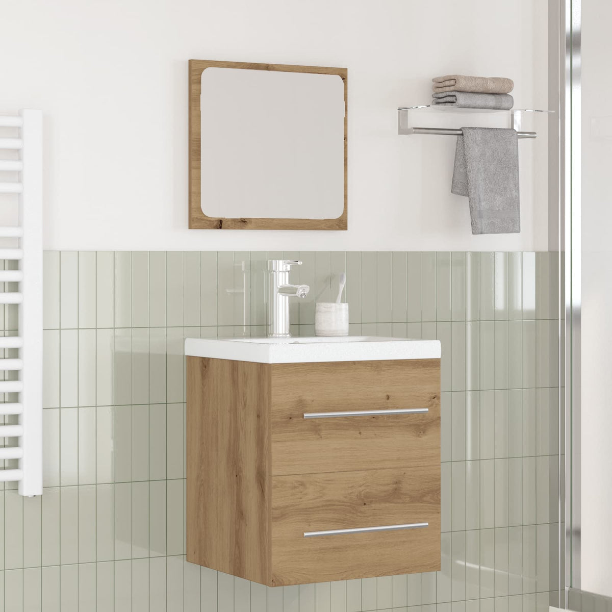 Sink Cabinet with Built-in Basin Engineered Wood Artisan oak