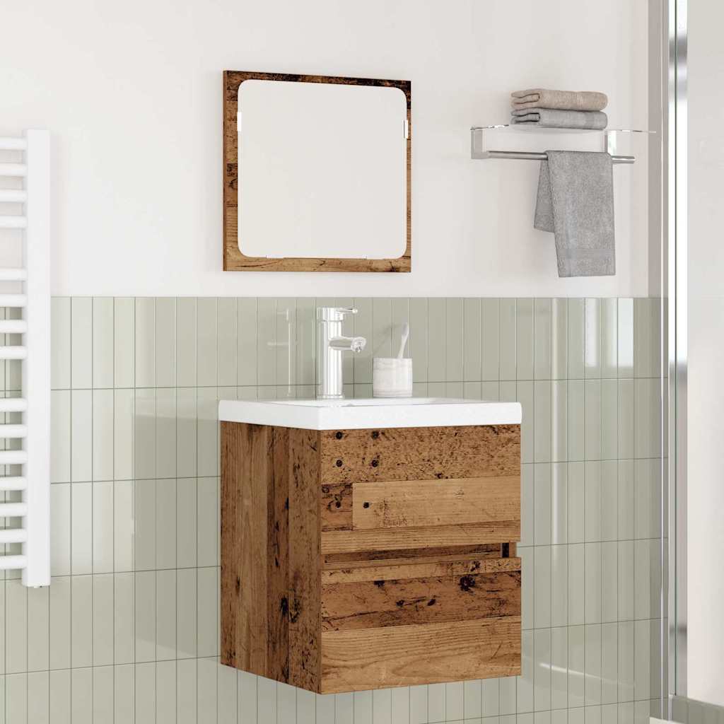Bathroom Sink Cabinet with Basin and Mirror Old wood