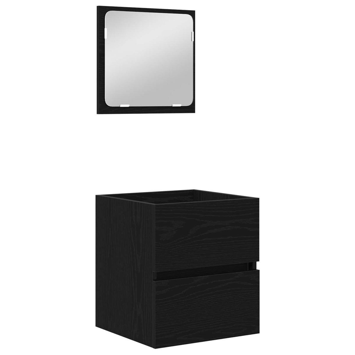 Bathroom Sink Cabinet with Basin and Mirror Black oak