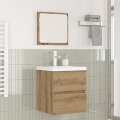 Bathroom Sink Cabinet with Basin and Mirror Artisan oak