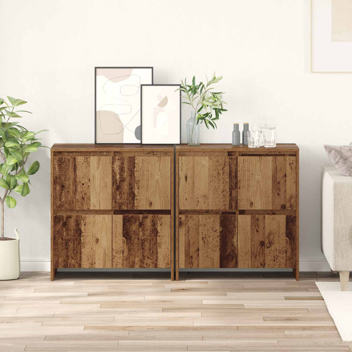 Sideboards 2 pcs 70x41x75 cm Engineered Wood Old wood