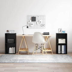 vidaXL TV Cabinet Set 2 pcs Black Oak Engineered Wood 1