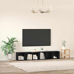 2 Piece TV Cabinet Set 107x35x37 cm Engineered Wood Black oak