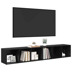 2 Piece TV Cabinet Set 107x35x37 cm Engineered Wood Black oak