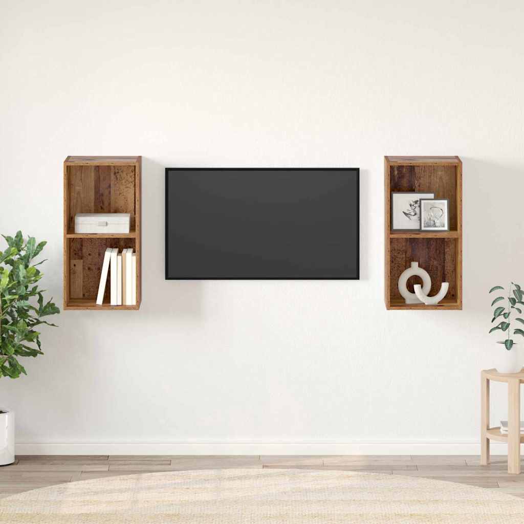 vidaXL TV Cabinet Set 2 pcs Old Wood Engineered Wood 1
