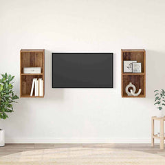 vidaXL TV Cabinet Set 2 pcs Old Wood Engineered Wood 1