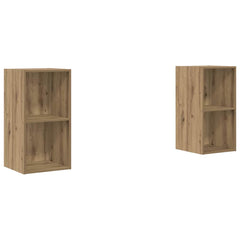 2 Piece Wall-mounted TV Cabinet Set Engineered Wood