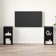 vidaXL TV Cabinet Set 2 pcs Black Oak Engineered Wood 4