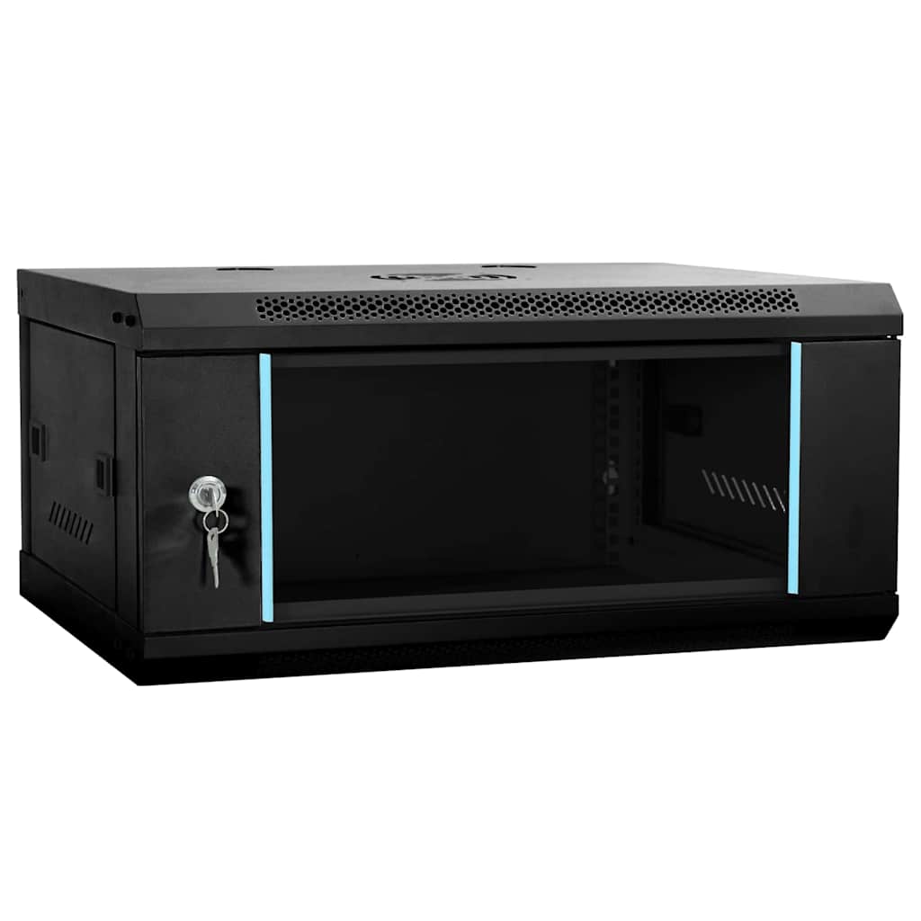 vidaXL Network Cabinet with Storage Steel Black