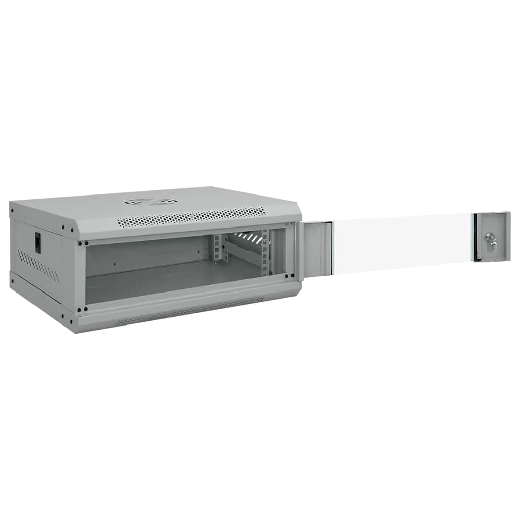 vidaXL Network Cabinet with Storage Grey 53 x 45 x 21 cm Steel 2