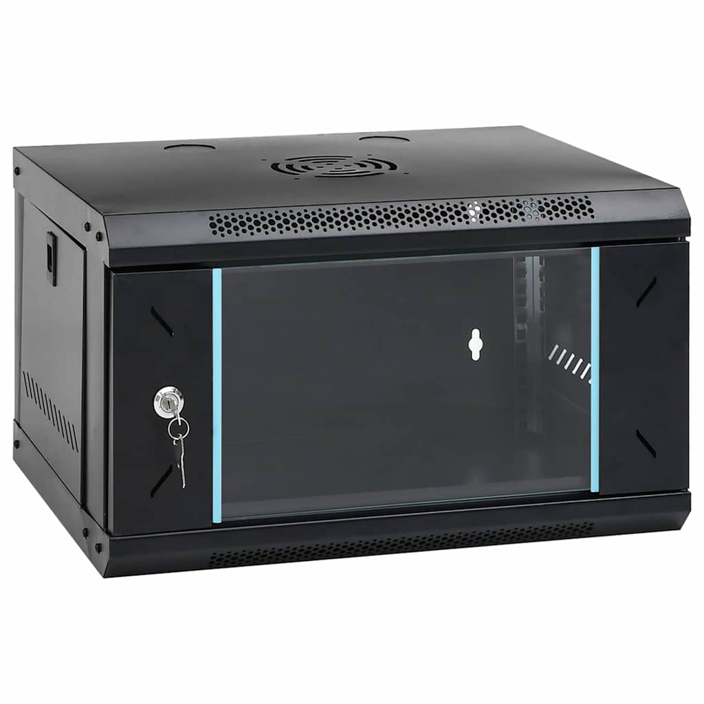 vidaXL Network Cabinet with Storage Steel Black